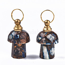 Montierte Anhänger aus synthetischem Bronzit und kaiserlichem Jaspis&nbsp;LS-G-S366-057F