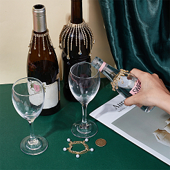 4 шт. подвески для бокалов вина из латуни и железа со стразами&nbsp;HJEW-OC00281