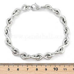 Браслеты из нержавеющей стали 304 с бесконечными звеньями для женщин и мужчин BJEW-F488-53D-P