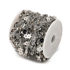 Catene a maglie di fiori in ottone con placcatura a cremagliera&nbsp;CHC-A007-08P