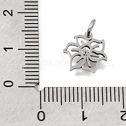 304ステンレススチールチャーム  12ヶ月の誕生花チャーム  ステンレス鋼色  3月の水仙  10x11.5x1mm  穴：3.5mm&nbsp;SA-CBA4CE0-01P-C