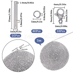 Набор для самостоятельного изготовления прямоугольного кулона из нержавеющей стали 304 с цепочками DIY-SC0024-16