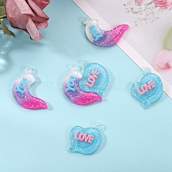 10 комплект подвесок из непрозрачной смолы градиентного цвета&nbsp;RESI-SZ0001-91D