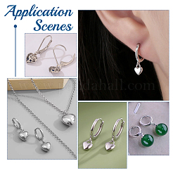 4 шт. фурнитура для сережек-колец Huggie Hoop из стерлингового серебра STER-UN0001-76