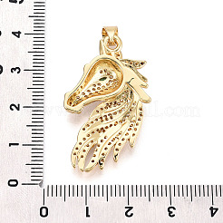 Латунные микропаве прозрачные подвески с фианитом&nbsp;KK-T080-04G