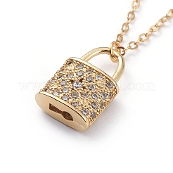 Collier pendentif en laiton zircon cubique micro pavé&nbsp;NJEW-JN02672-01