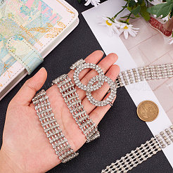 Chaîne de taille de tennis en strass cristal avec double anneaux&nbsp;AJEW-WH0248-54