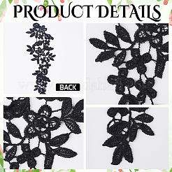 Polyester-Stickerei-Spitzenapplikationspatch&nbsp;LS-PATC-WH0005-20G