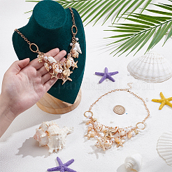 2 шт. летние пляжные ожерелья из натуральных ракушек и искусственного жемчуга из смолы&nbsp;NJEW-UN0001-55