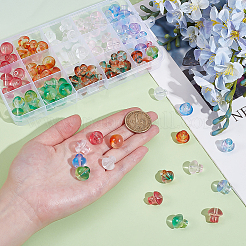 105 шт. 7-цветные прозрачные стеклянные бусины GLAA-ME0001-14