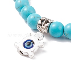 Bracciale elastico sintetico con perline turchesi&nbsp;BJEW-JB08218