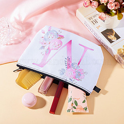 Sacchetti cosmetici con cerniera in poliestere con motivo a fiori e lettere&nbsp;ABAG-TAC0035-03M