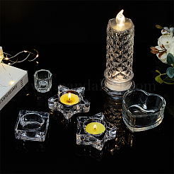 5шт. 5-х стилистический стеклянный подсвечник для чайной свечи AJEW-FG0003-37