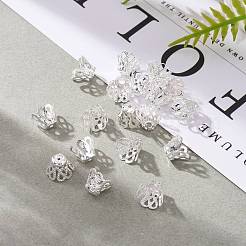 Многолепестковые филигранные железные бусинки&nbsp;E114-S