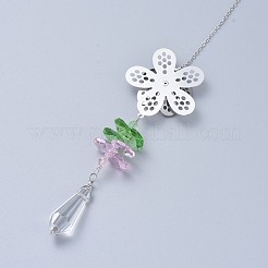 Хрустальная остроконечная пуля люстра призма украшения висит ловец солнца AJEW-I040-14P