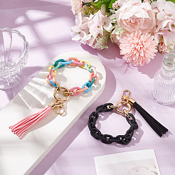 2шт 2-х цветный акрил с украшениями из сплава&nbsp;DIY-GO0002-09