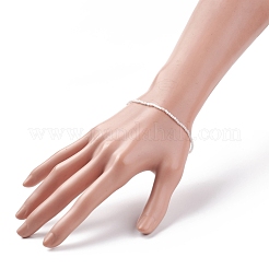 Эластичный браслет из бусин из натурального радужного лунного камня BJEW-JB08484-07