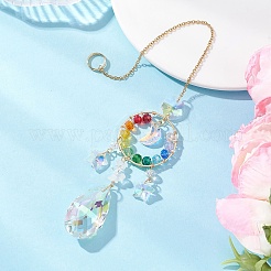 Подвесные солнцезащитные устройства из стекла с натуральным кварцевым кристаллом HJEW-JM04574