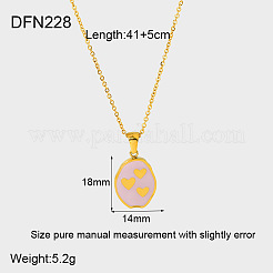 Collares para mujer con colgante ovalado de triple corazón en acero inoxidable 304 esmaltado.&nbsp;WG811DD-01