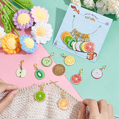 Маркеры петель подвески с кусочками фруктов HJEW-AB00339