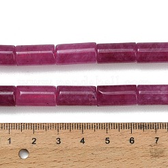 天然の天然翡翠ビーズ連売りを染めた  コラム  赤ミディアム紫  16x8.5mm  穴：1.5mm  約23個/連  14.96インチ（38cm）&nbsp;G-C285-B01-01G