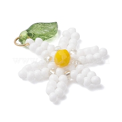 Подвески-цветы из стеклянных бусинок&nbsp;PALLOY-TA00345-01