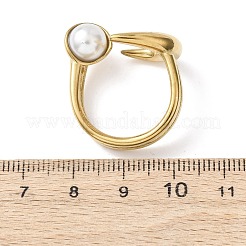 Anillos de puño de imitación de perlas acrílicas opacas&nbsp;RJEW-P177-03D-G