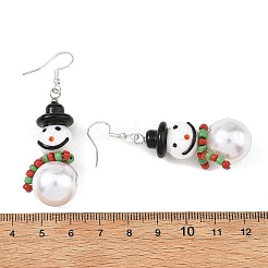 Pendientes colgantes de murano hecho a mano de navidad&nbsp;EJEW-JE07516-01