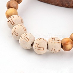 Крест из дерева из бисера браслеты простирания BJEW-JB02218