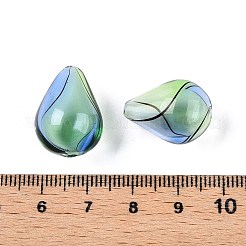 Прозрачные бусины из дутого стекла ручной работы GLAA-T012-54B