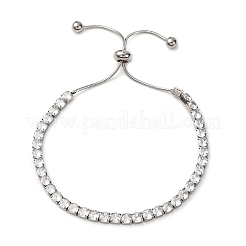Браслеты-цепочки из нержавеющей стали 304 с прозрачными кубическими цирконами BJEW-G754-03P-03