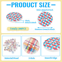 Окрашенные деревянные пуговицы &nbsp;BUTT-TAC0010-05