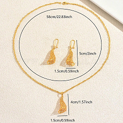 Модные комплекты из латунных подвесок и серег с цветочным мотивом для женщин LX5505