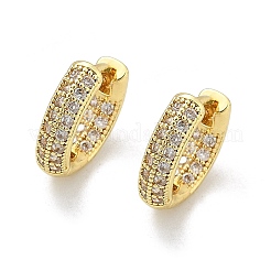 Латунные серьги-кольца из прозрачного кубического циркония EJEW-D311-101G