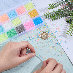 150 г двухцветных светящихся круглых стеклянных бусин&nbsp;SEED-PH0002-44