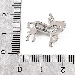 真鍮マイクロパヴェクリアキュービックジルコニアペンダント  馬のチャーム  プラチナ  14x18x3.5mm  丸カン：5x1ミリ  3mm内径&nbsp;KK-B177-11P