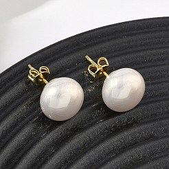 Ohrstecker aus Messing und ABS-Kunststoff mit Imitationsperlen für Damen&nbsp;PL-CBA760A-14A-G02
