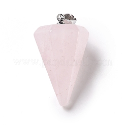 Pendentifs de quartz rose naturel&nbsp;G-F714-02E