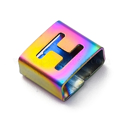 Breloques coulissantes carrées en acier inoxydable 304 avec placage ionique (IP)&nbsp;STAS-L132-04H-M