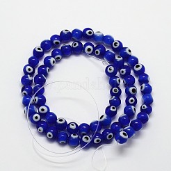 Chapelets de perle rondes au mauvais œil manuelles&nbsp;LAMP-L055-8mm-06