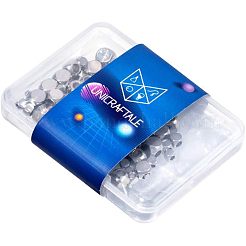 304ステンレススチールビーズ  キューブ  ビーズコンテナ付  ステンレス鋼色  6.8x5.2x1.1cm  100個/箱&nbsp;STAS-UN0001-35P