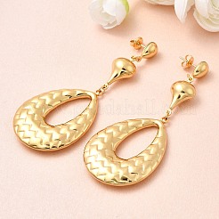 Серьги-гвоздики в форме капли из нержавеющей стали 304&nbsp;EJEW-P329-07G