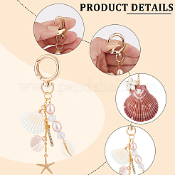 3 pièce 3 styles de décorations pendentifs en coquillage naturel&nbsp;HJEW-GA00077