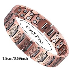 Ретро-браслеты из цинкового сплава с магнитотерапевтическими звеньями для мужчин&nbsp;FS-WG8FDED-01