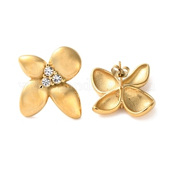 Серьги-гвоздики со стразами из нержавеющей стали 304 EJEW-Z081-01G