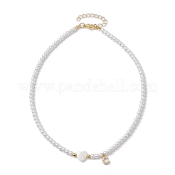 Ожерелья с подвесками из латуни микро-паве класса AAA с кубическим цирконием и буквами NJEW-JN04771-03
