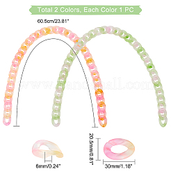 2 прядь 2 цвета ручной работы прозрачные акриловые цепочки для бордюров FIND-WR0002-26B