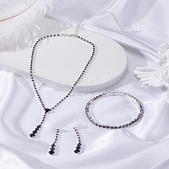 1 комплект украшений в форме капли из сплава и страз&nbsp;SJEW-LP0001-03