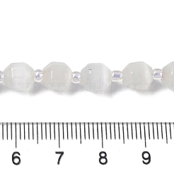 Нити белых бусин «кошачий глаз» G-Q169-F10-01