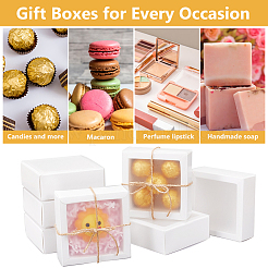 Картонные ящики для хранения подарков с прозрачной крышкой CON-WH0092-72A-01